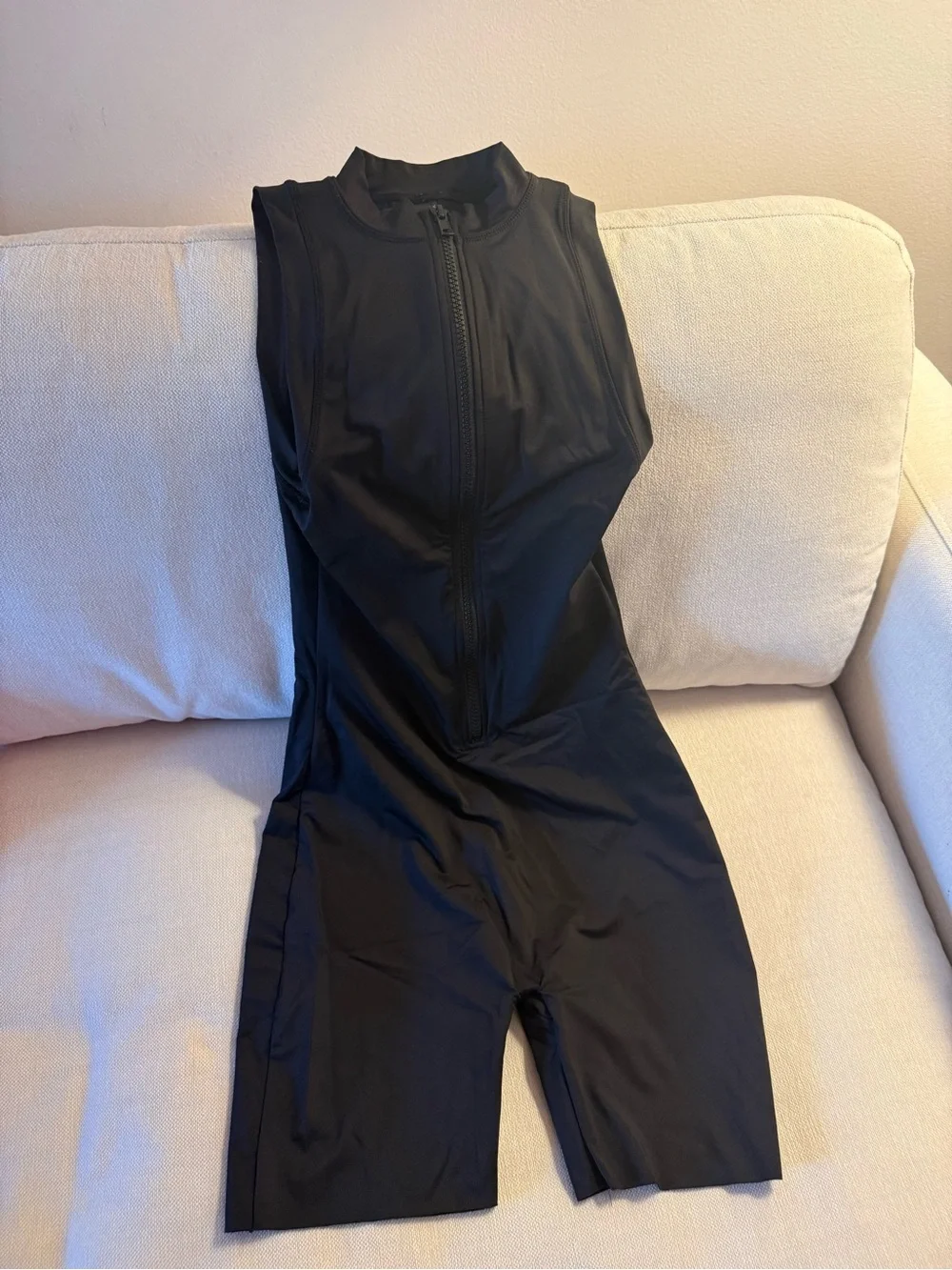 Skims Mock Neck Cycle Suit Size S - Onyx